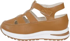 Women's Hollow Out Breathable Platform Wedge Sandals Sneakers Soft Thick Sole Closed Toe Ankle Buckle Strap Sandals Comfortable Lightweight Casual Walking Athletic Shoes Outdoor Going Out Footwear