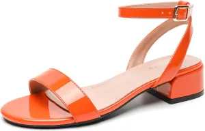 Women's Open Toe Ankle Strap Low Block Chunky Heels Sandals Party Dress Summer Shoes