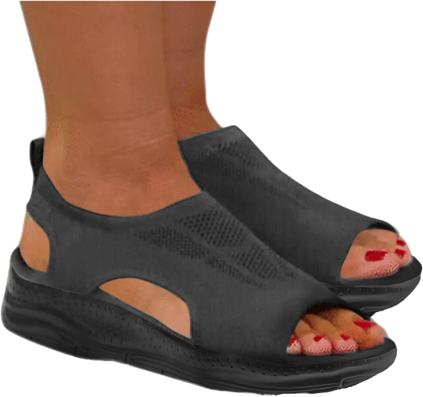 Women's Orthopedic Sandals Open Toe Slingback Wedge Sports Sandals Arch Support Sandals Comfort Walking Tennis Shoes