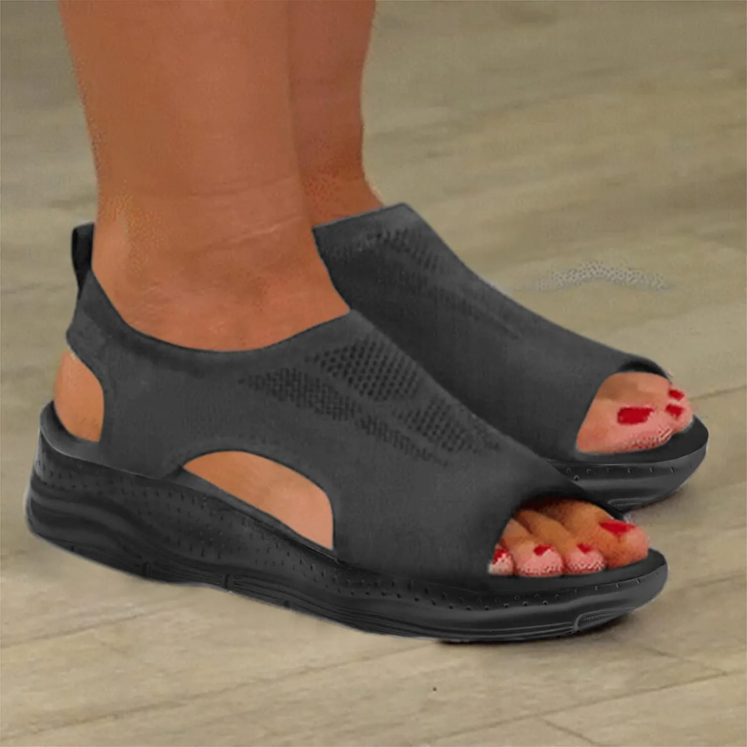 Women's Orthopedic Sandals Open Toe Slingback Wedge Sports Sandals Arch Support Sandals Comfort Walking Tennis Shoes
