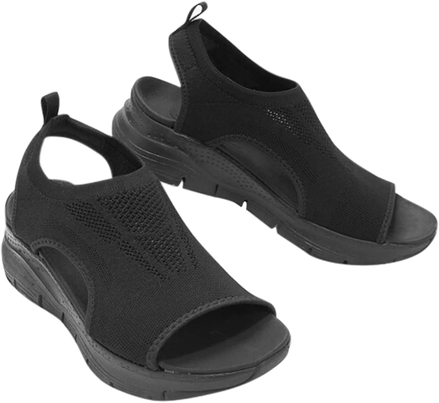 Women's Orthopedic Sandals Open Toe Slingback Wedge Sports Sandals Arch Support Sandals Comfort Walking Tennis Shoes