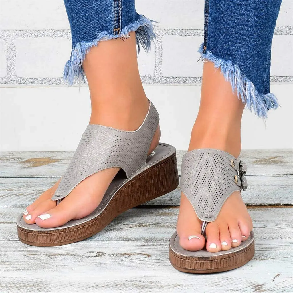 Womens Orthopedic Sandals with Arch Support Summer Open Toe Dressy Shoes Wedge Platforms Casual Office Shoes