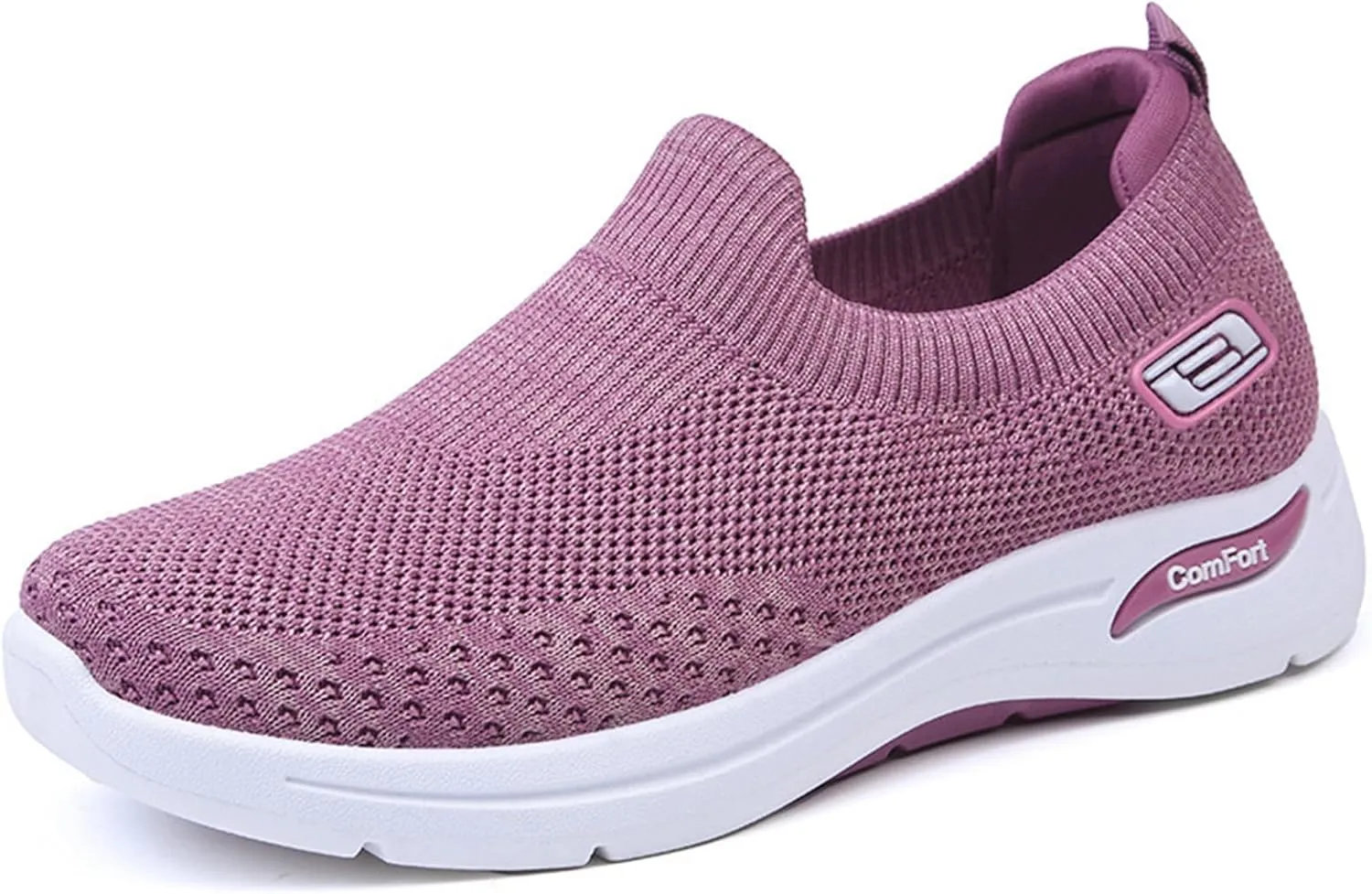 Womens Orthopedic Sneakers Breathable with Arch Support Wide Width Soft Sole Arch Support Slip on Mesh Woven Low Top Work Walking Shoes Lightweight Non-Slip Nurse Shoes