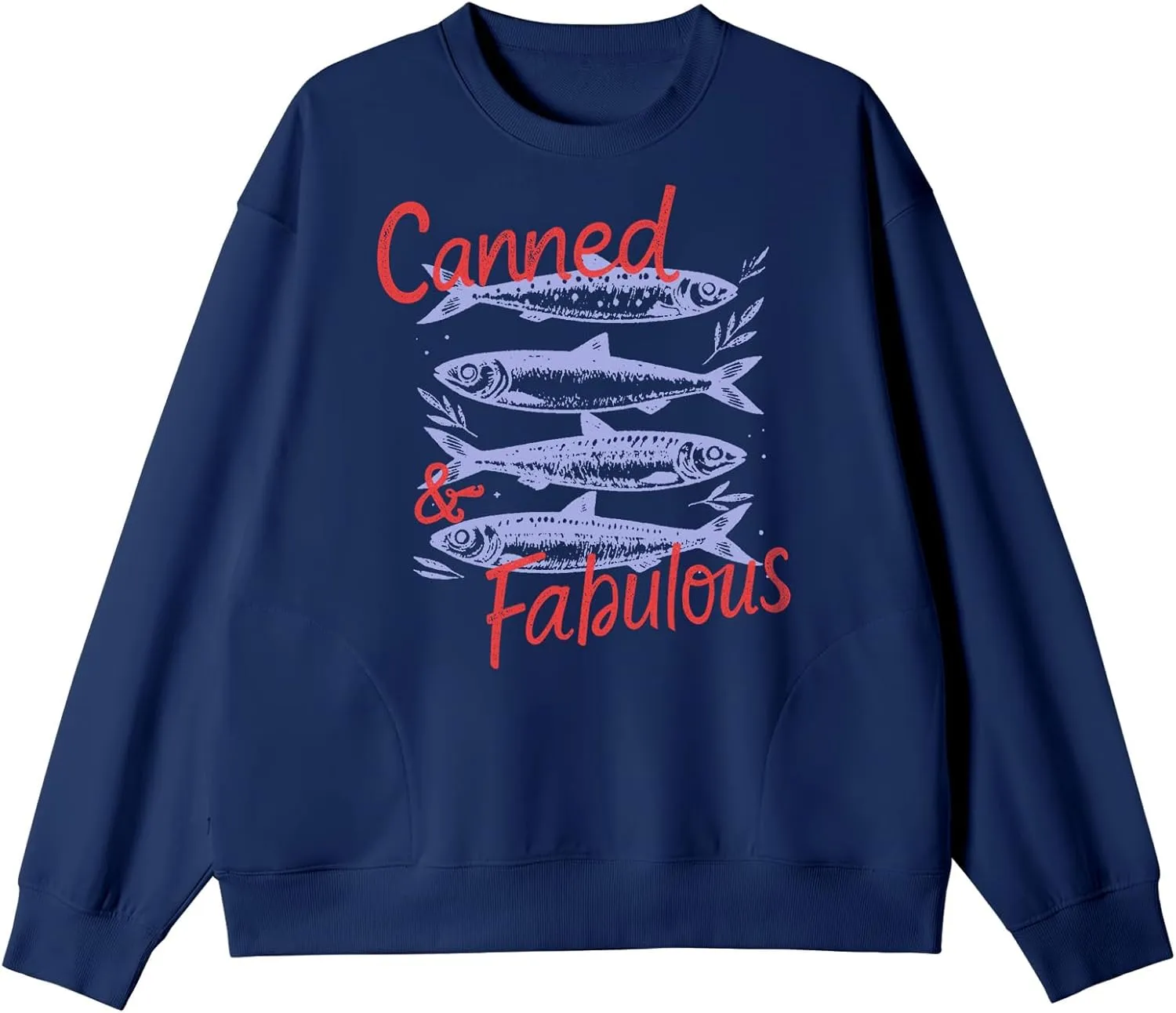 Women's Oversized Graphic Crew Neck Long Sleeve Pullover Casual Loose Fit Sweatshirt with Pockets