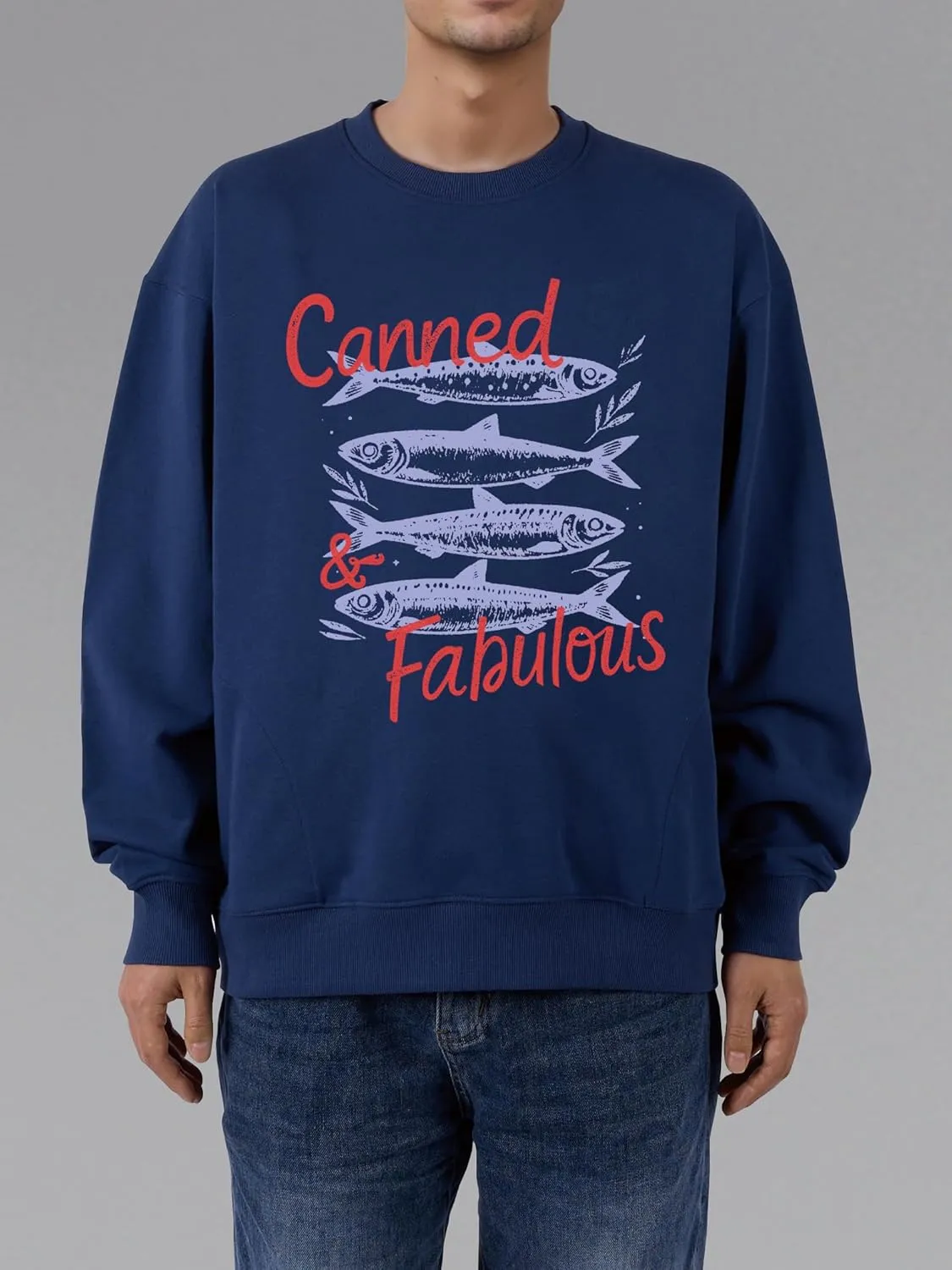 Women's Oversized Graphic Crew Neck Long Sleeve Pullover Casual Loose Fit Sweatshirt with Pockets