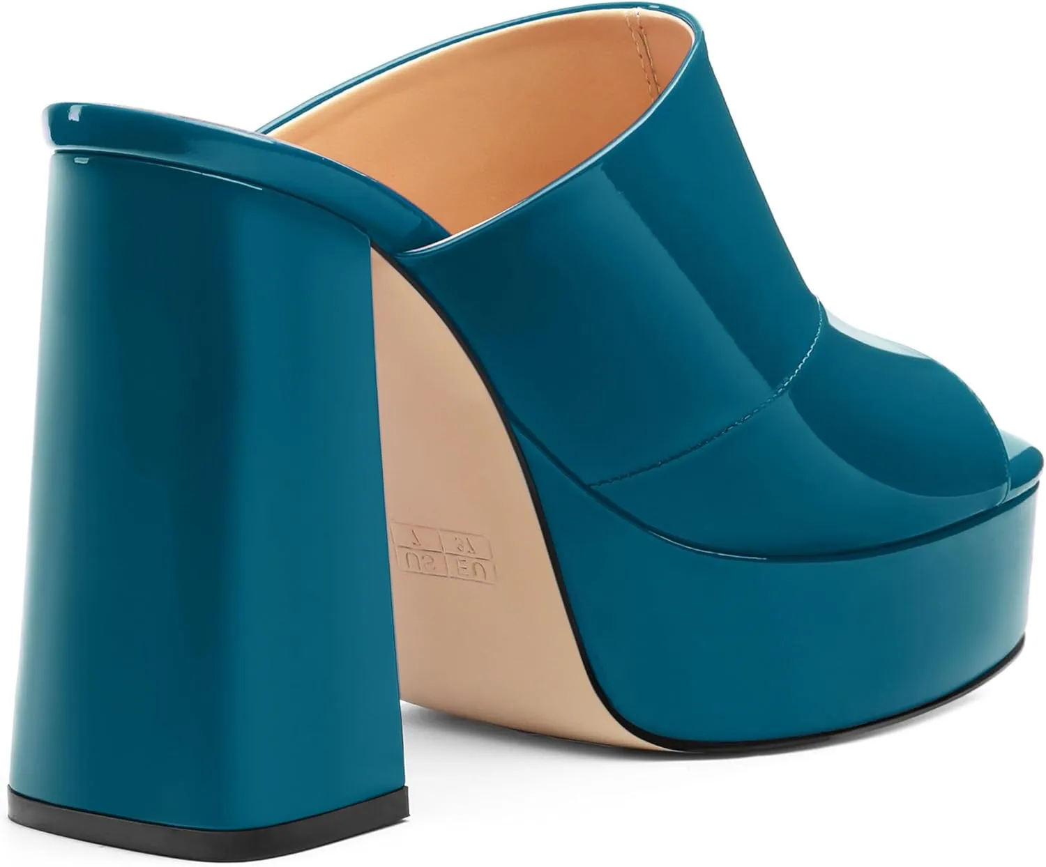 Womens Platform Chunky Heels Sandals Square Open Toe High Heeled Sandals Slip On Slides Dress Party Wedding Shoes