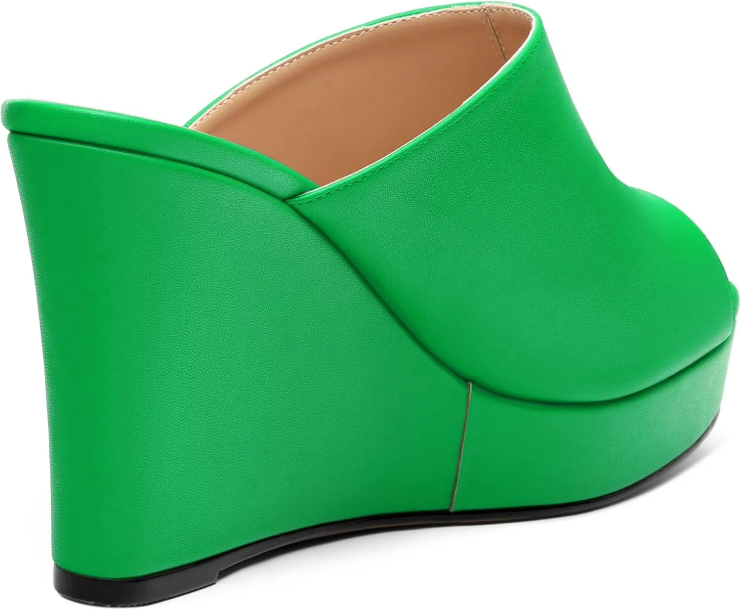 Women's Platform Heels Wedge Sandals Open Toe Slip on High Heels Comfortable Matte Mules Heeled Sandals Dressy Pumps Shoes