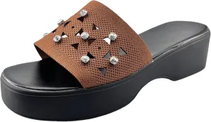 Womens Platform Slide Sandal Open Toe Slide On Comfortable Cute Flat Wedges Shoes Dressy Summer Fashion Outdoor Beach Sandals