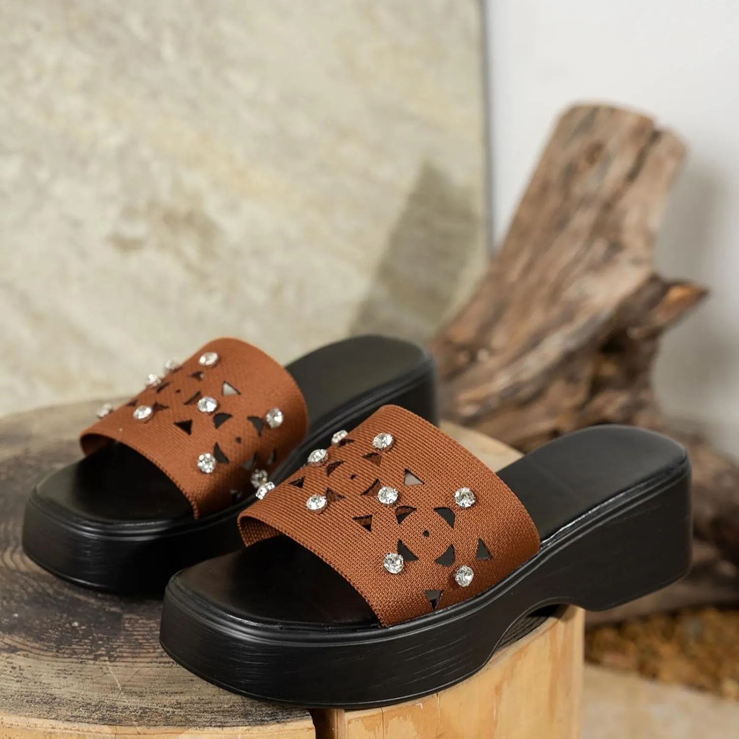Womens Platform Slide Sandal Open Toe Slide On Comfortable Cute Flat Wedges Shoes Dressy Summer Fashion Outdoor Beach Sandals