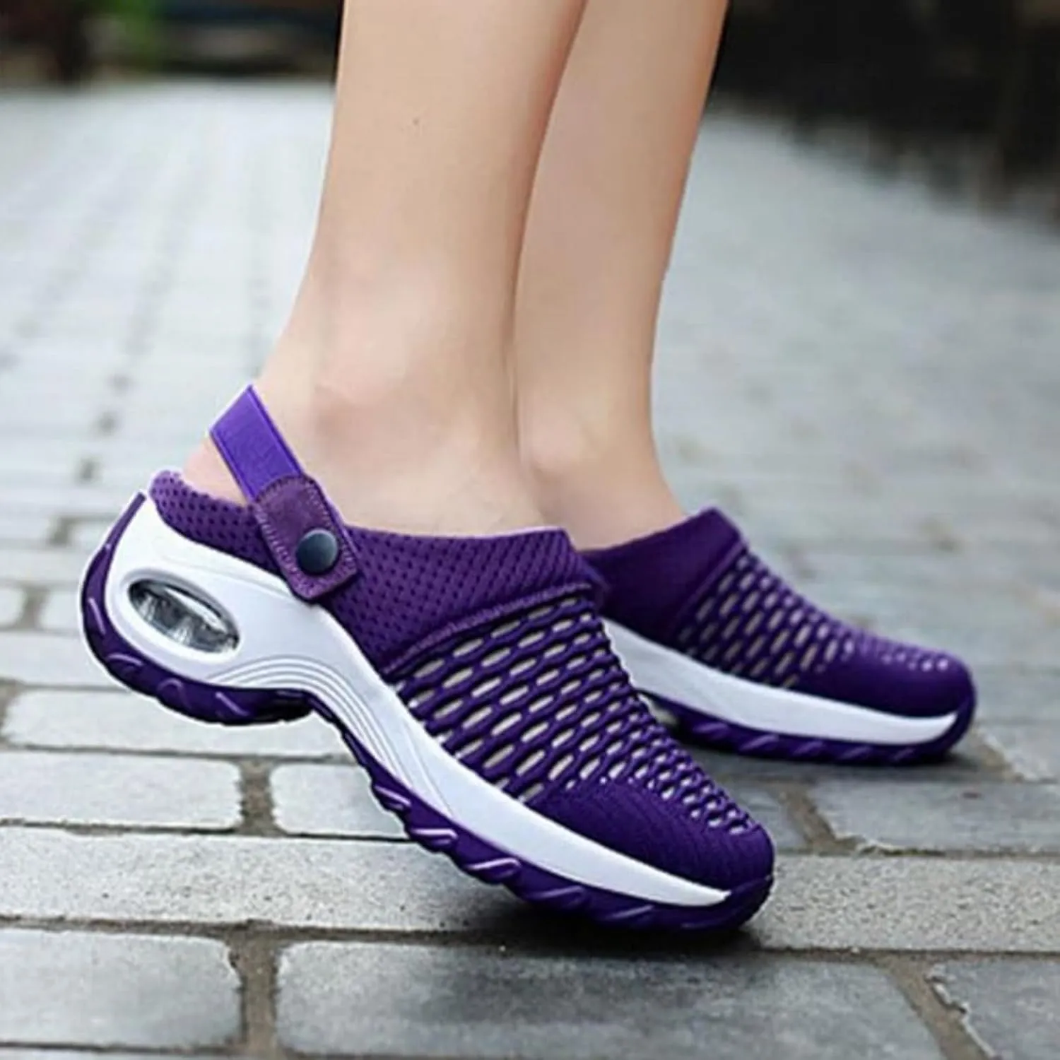 Women's Sandals 2025 Lightweight Sandals with Air Cushion Summer Air Cushion Platform Outdoor Dressy Slippers Walking Shoes Comfortable Breathable Walking Casual Mules Trendy Sneaker 2025