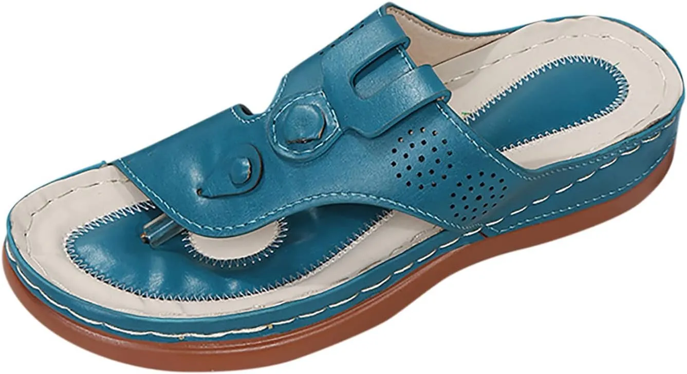 Womens Sandals with Arch Support Walking Flip Flops Shower Wide Wedge Sandal Dressy Summer Arch Support Shoes for Woman Wedge Shoes Slip On Wide Width Dressy Orthopedic Shoe