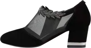 Womens Side Zipper Heeled Sandals Summer Casual Lace Mesh Close Toe Chunky Thick Heel High Heels Shoes Sexy Rhinestone Floral Comfy Elegant Shoes