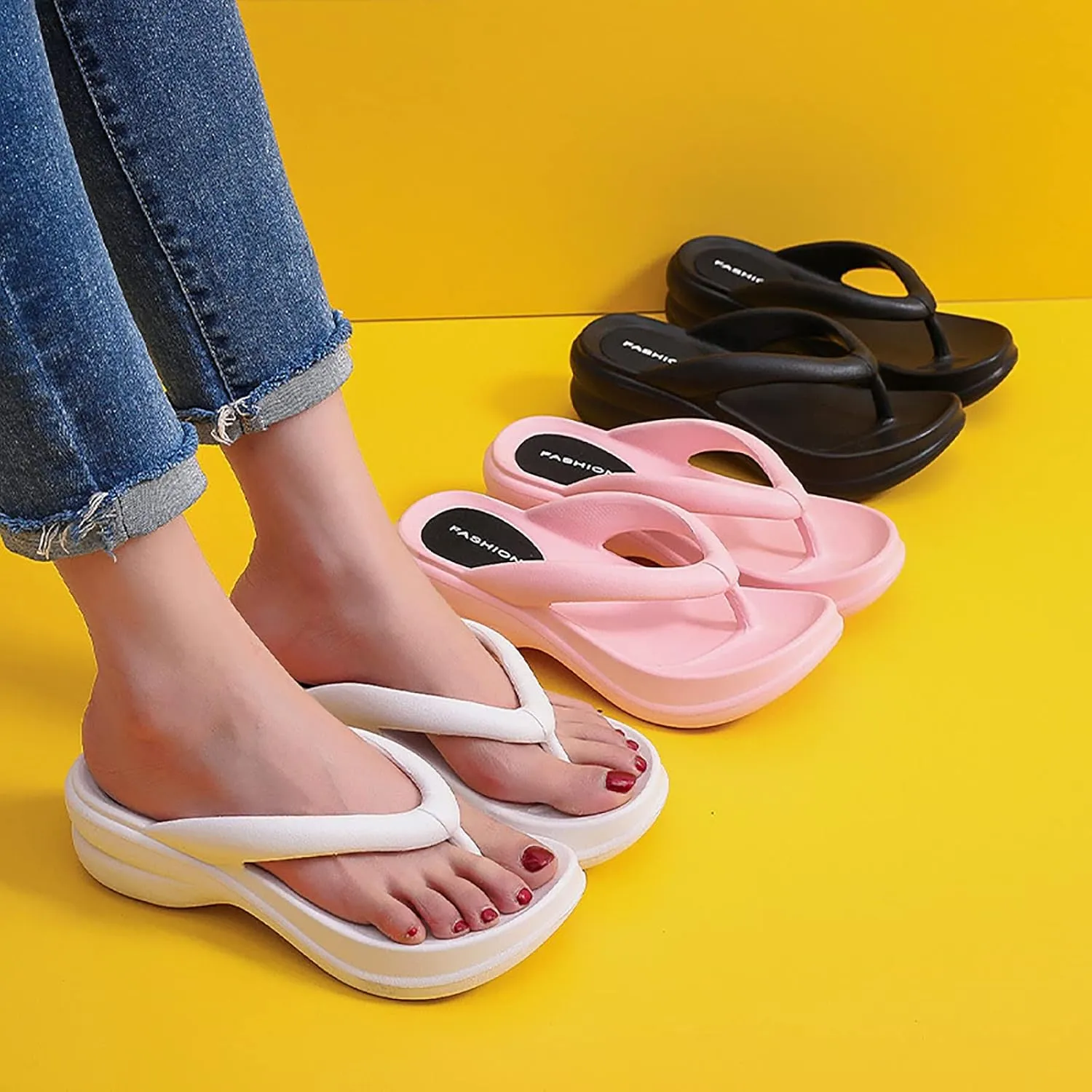 Women's Slides Ultimate Comfort Lightweight Shower Slippers Non Slip Pool Slides Women's Flat Slippers