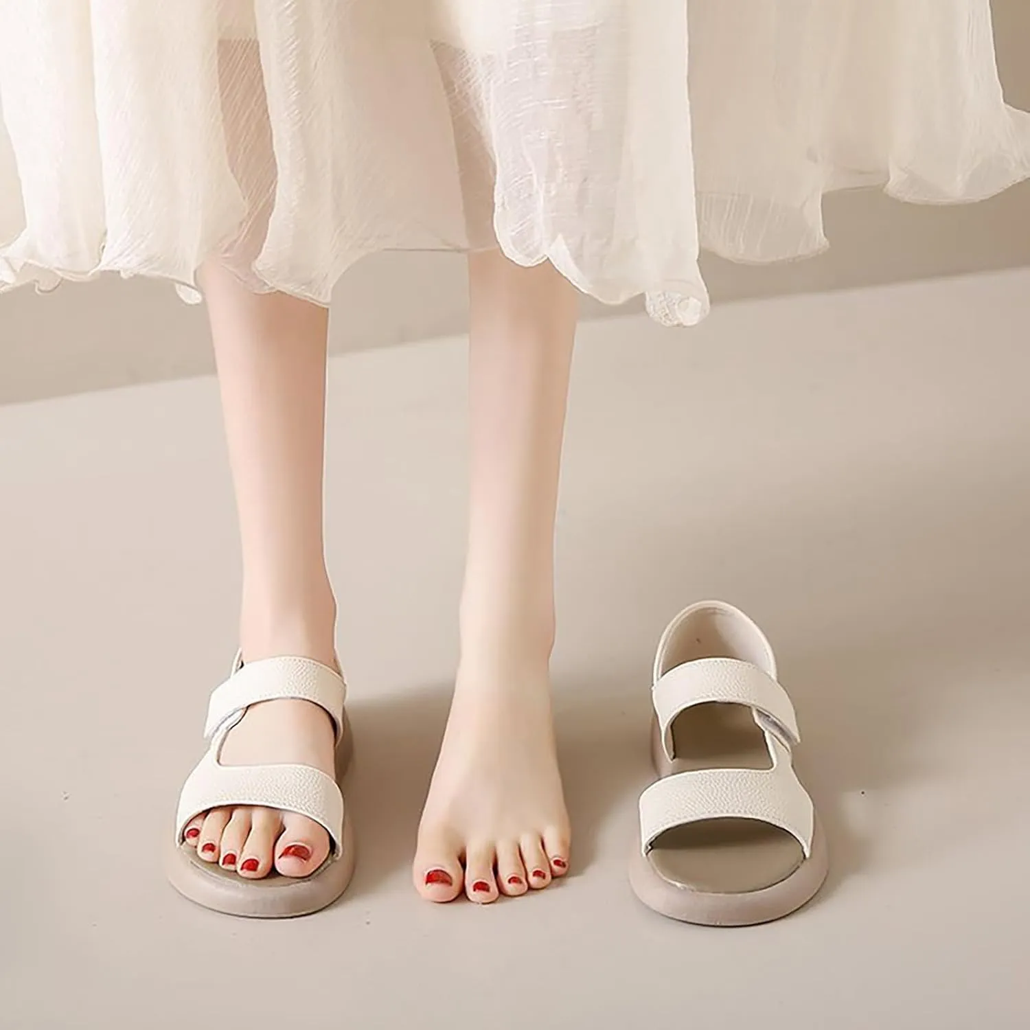 Womens Slip On Sandals Arch Support Orthopedic Open Toe Slides Wide Width Comfortable Summer Beach Slippers 2025