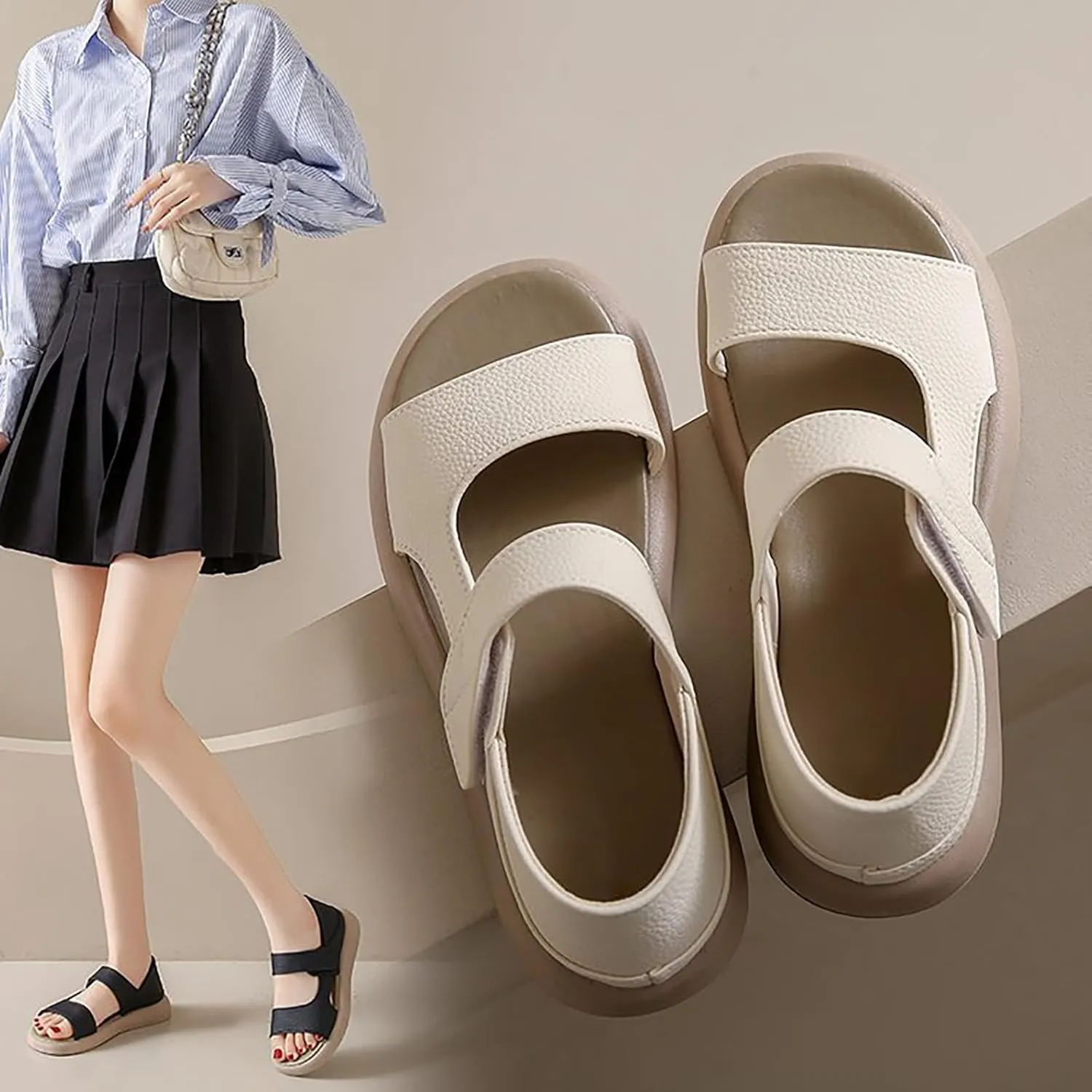 Womens Slip On Sandals Arch Support Orthopedic Open Toe Slides Wide Width Comfortable Summer Beach Slippers 2025