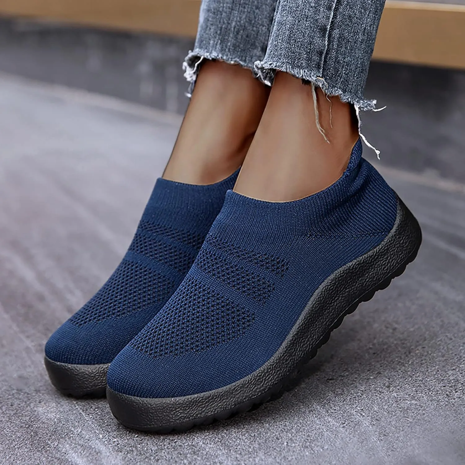 Womens Slip on Walking Shoes Comfort Lightweight Running Shoes for Men Casual Business Casual Shoes Black Sneakers Platform Tennis Shoe Loafers Shoe