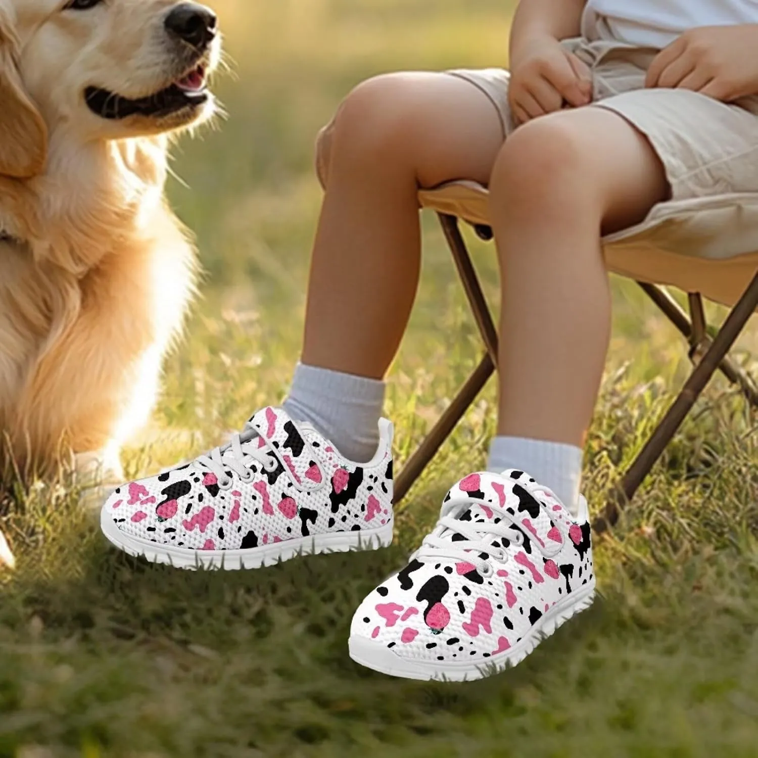Yzaoxia Unisex Kids Sneakers Hook and Loop Boys Girls Walking Shoes