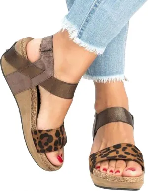 ZBYY Women's Ankle-Strap Heeled Sandals Open Toe Platform Wedge Slip On Sandals Casual Summer Beach Sandals Shoes