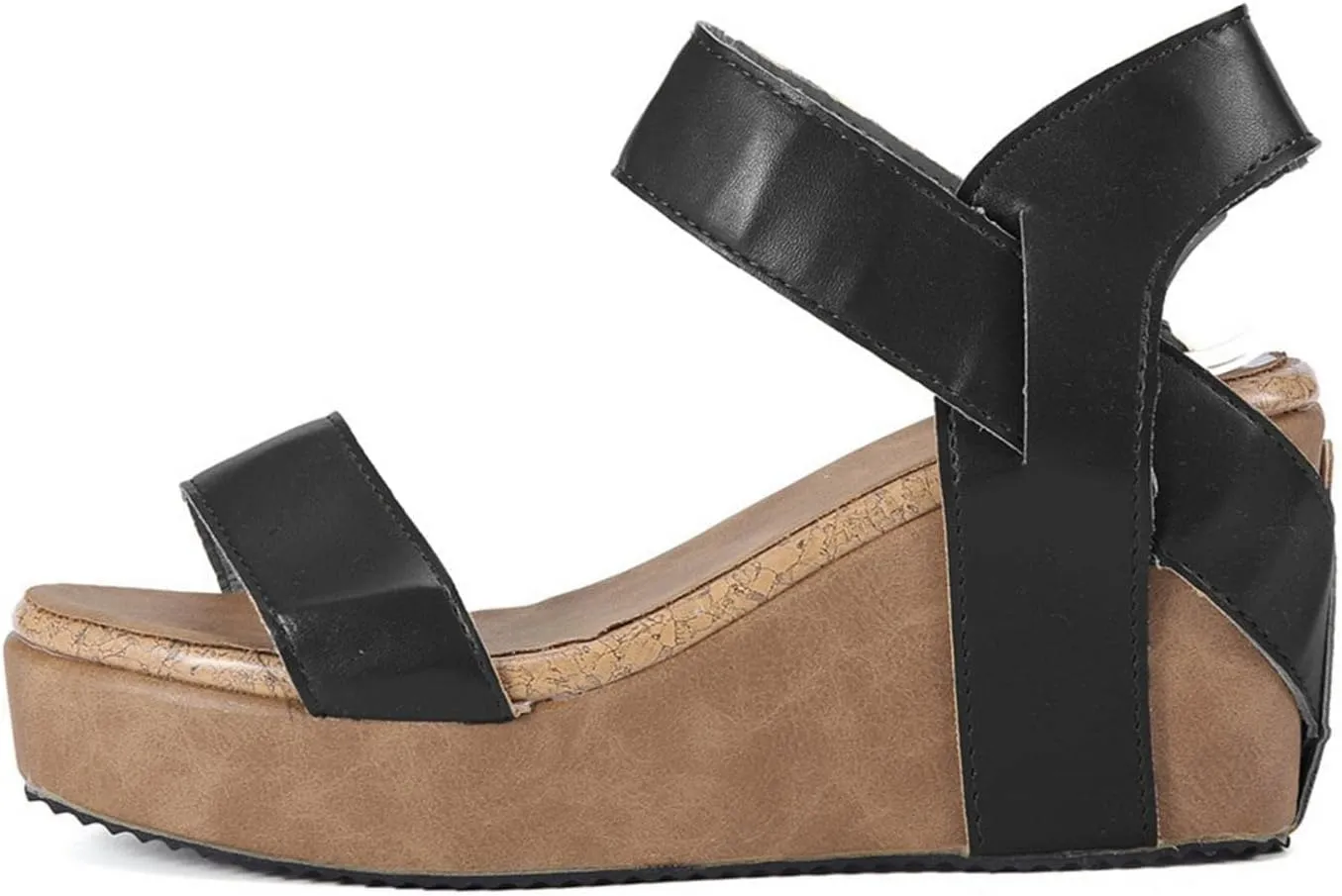 ZBYY Women's Ankle-Strap Heeled Sandals Open Toe Platform Wedge Slip On Sandals Casual Summer Beach Sandals Shoes