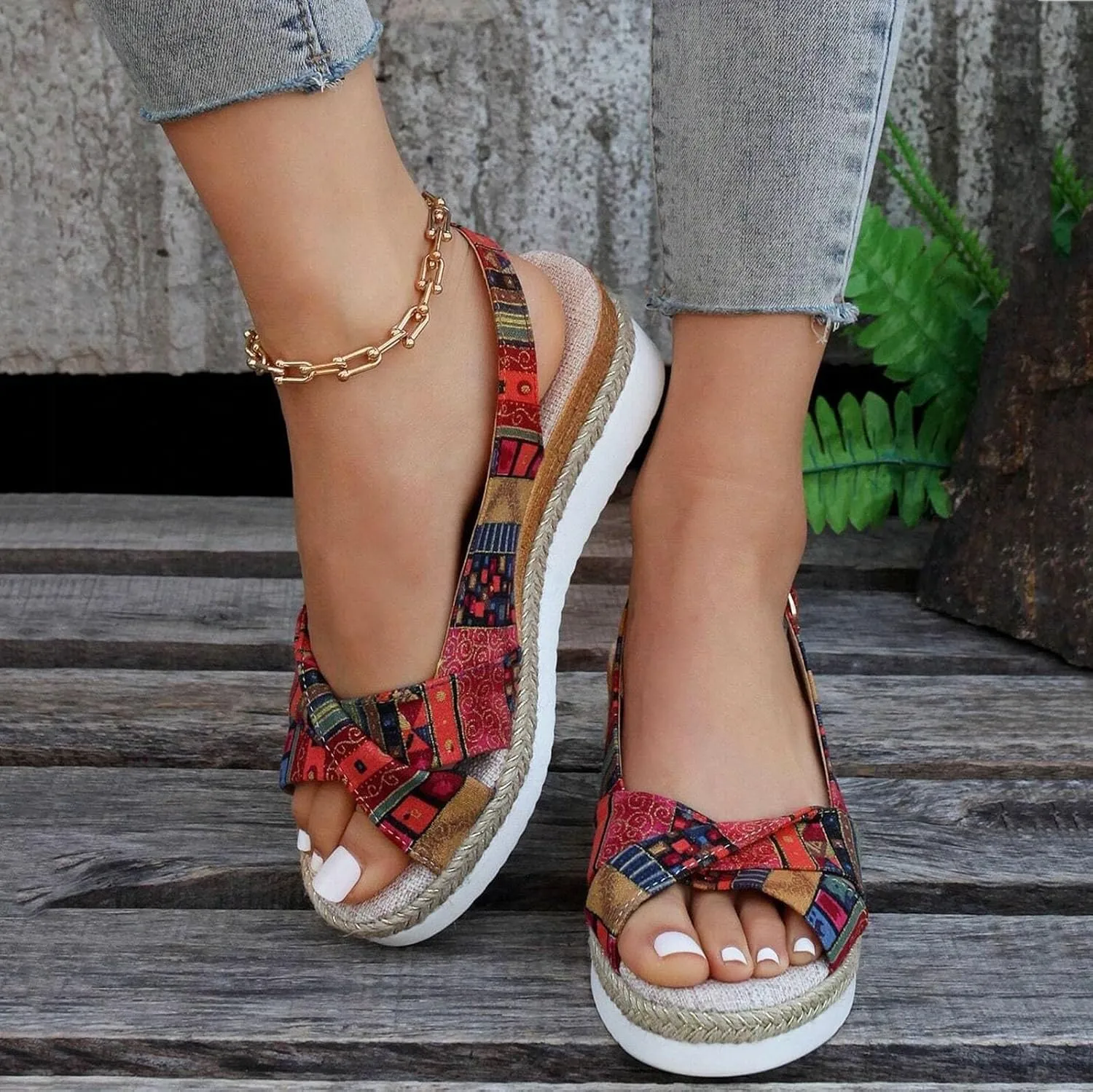 ZSpzx Women's Platform Sandals Wedge Open Toe Ankle Strap Lace Wedding Shoes Slip on Bridesmaid Slingback Wedges Platform Heeled Walking Sandal for Street